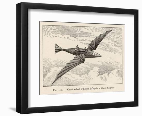 Thomas Alva Edison's Flying Canoe the Smaller of His Two Projected Flying Machines-null-Framed Art Print