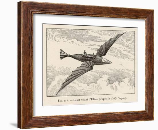 Thomas Alva Edison's Flying Canoe the Smaller of His Two Projected Flying Machines-null-Framed Art Print