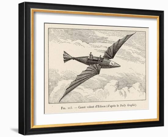 Thomas Alva Edison's Flying Canoe the Smaller of His Two Projected Flying Machines-null-Framed Art Print