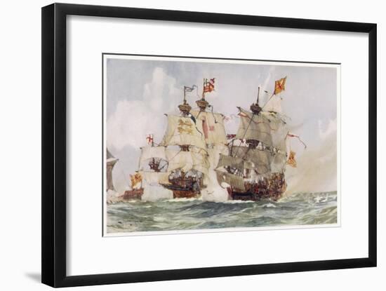 Thomas and Edward Howard are Sent by Henry VIII to Deal with the Scottish Captain Andrew Barton-Charles Dixon-Framed Art Print