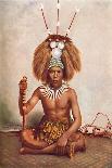 A Samoan chief in full ceremonial costume, 1902-Thomas Andrew-Giclee Print