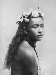 A Samoan girl, with chaplet of hibiscus flowers, 1902-Thomas Andrew-Framed Photographic Print