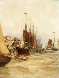 The First Boat in from Mackeral Fishing, Boulogue, 1889 (Watercolour on Paper Laid on Canvas)-Thomas Bush Hardy-Giclee Print