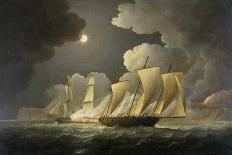 British Brig Attacking a French Lugger Ca. 1795-1825-Thomas Buttersworth-Framed Giclee Print