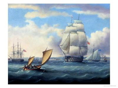 SAILING SHIP POSTER Battle of Trafalgar T Buttersworth