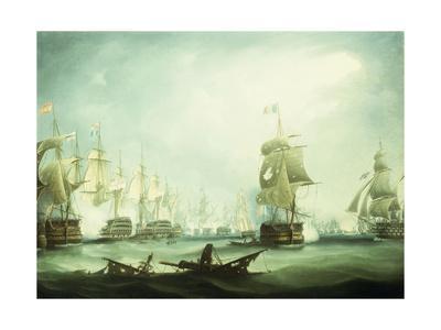 SAILING SHIP POSTER Battle of Trafalgar T Buttersworth