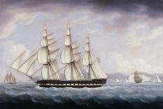 British Brig Attacking a French Lugger Ca. 1795-1825-Thomas Buttersworth-Framed Giclee Print