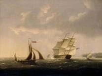 British Brig Attacking a French Lugger Ca. 1795-1825-Thomas Buttersworth-Giclee Print