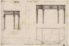 Design for a Writing Table (Pen and Ink with Grey Wash over Graphite on Wove Paper)-Thomas Chippendale-Giclee Print