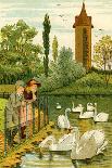 Paris Zoo - children watching swans-Thomas Crane-Giclee Print