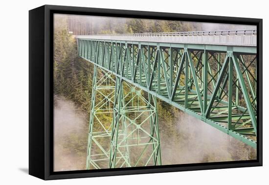 Thomas Creek Bridge, Oregon, USA. The Thomas Creek Bridge on the Oregon coast.-Emily Wilson-Framed Premier Image Canvas