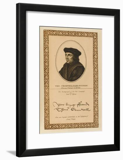 Thomas Cromwell, Earl of Essex Statesman with His Autograph-null-Framed Art Print