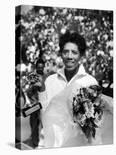 Althea Gibson Holding the Suzanne Lenglen Cup After Winning the French Title-Thomas D^ Mcavoy-Premier Image Canvas