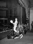 Gene Autry Astride His Famous Horse Champion on Bent Front Knees, Touching Head to Floor, on Stage-Thomas D^ Mcavoy-Premium Photographic Print