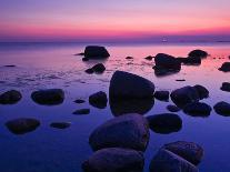 Raukarfelsen Rocks on the Island Farš Near Gotland, Sweden, Silhouette, Sundown-Thomas Ebelt-Photographic Print