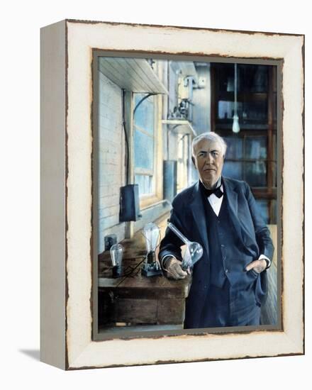 Thomas Edison (1847-1931). Photographed With His 'Edison Effect' Lamps in 1915-null-Framed Premier Image Canvas