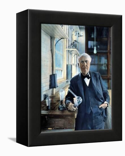 Thomas Edison (1847-1931). Photographed With His 'Edison Effect' Lamps in 1915-null-Framed Premier Image Canvas