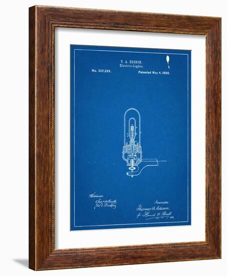 Thomas Edison Light Bulb Patent-null-Framed Art Print