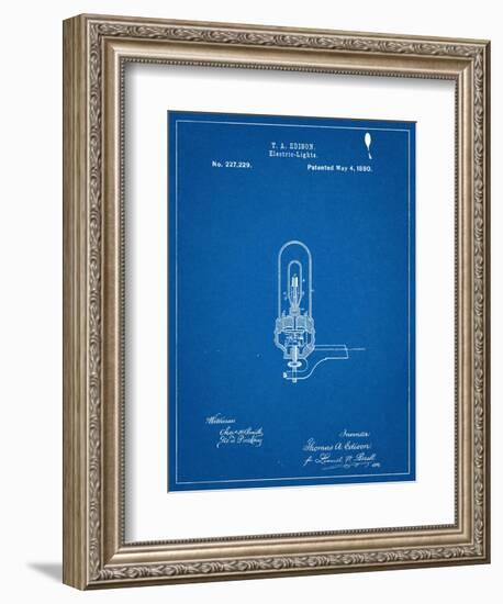 Thomas Edison Light Bulb Patent-null-Framed Art Print