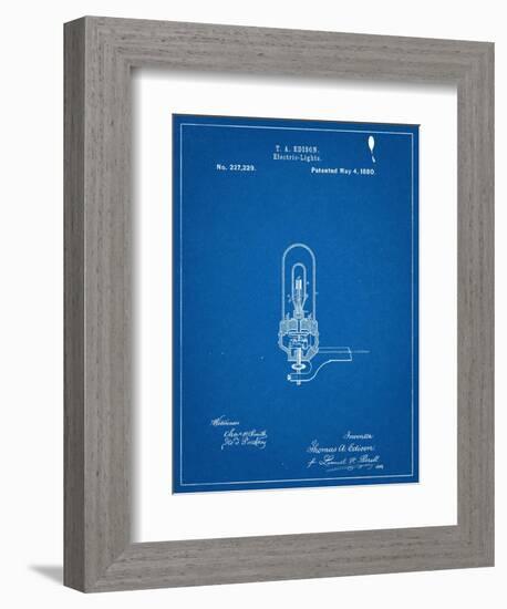 Thomas Edison Light Bulb Patent-null-Framed Art Print