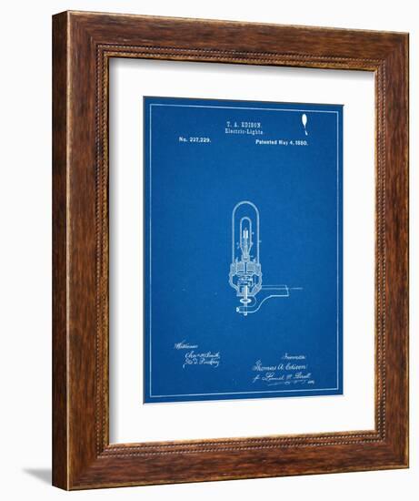 Thomas Edison Light Bulb Patent-null-Framed Art Print