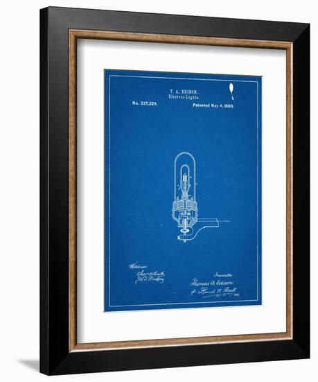 Thomas Edison Light Bulb Patent-null-Framed Art Print