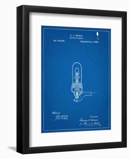 Thomas Edison Light Bulb Patent-null-Framed Art Print