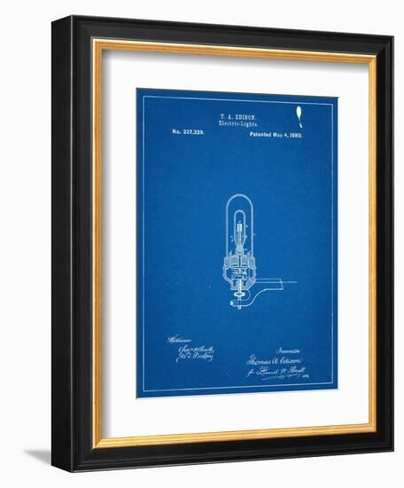 Thomas Edison Light Bulb Patent--Framed Art Print