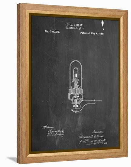 Thomas Edison Light Bulb Patent-null-Framed Stretched Canvas