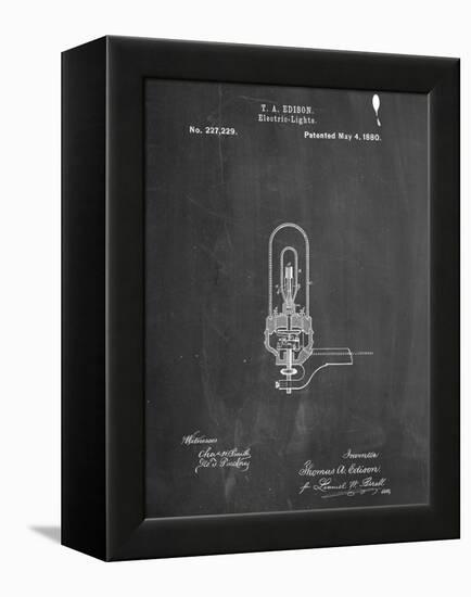 Thomas Edison Light Bulb Patent-null-Framed Stretched Canvas