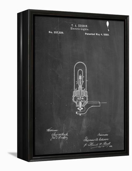 Thomas Edison Light Bulb Patent-null-Framed Stretched Canvas