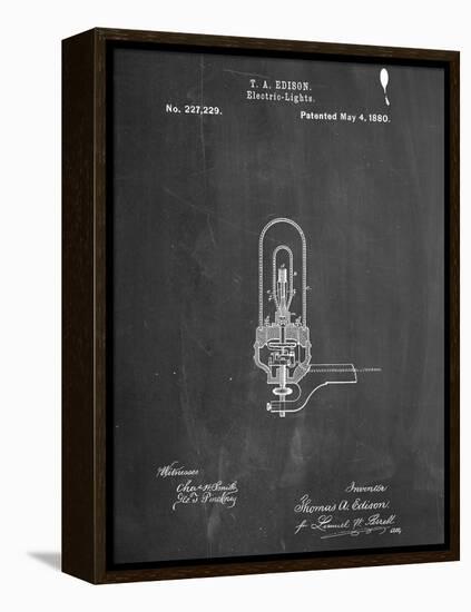 Thomas Edison Light Bulb Patent-null-Framed Stretched Canvas