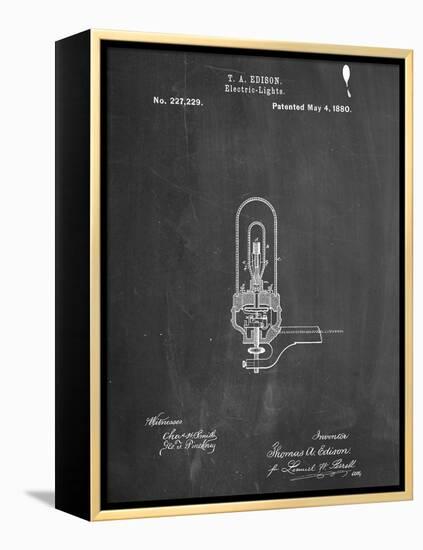 Thomas Edison Light Bulb Patent-null-Framed Stretched Canvas