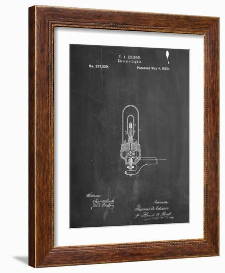 Thomas Edison Light Bulb Patent-null-Framed Art Print