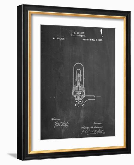 Thomas Edison Light Bulb Patent-null-Framed Art Print