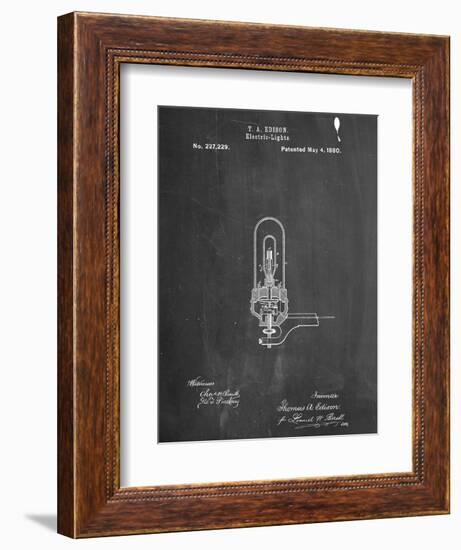 Thomas Edison Light Bulb Patent-null-Framed Art Print