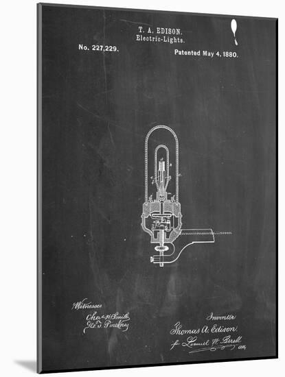 Thomas Edison Light Bulb Patent-null-Mounted Art Print