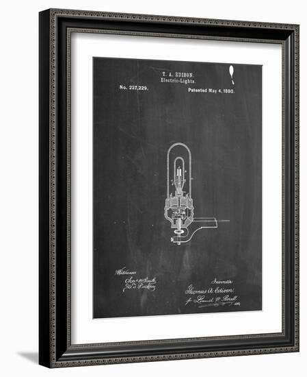 Thomas Edison Light Bulb Patent-null-Framed Art Print