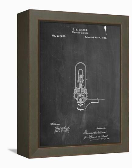 Thomas Edison Light Bulb Patent-null-Framed Stretched Canvas