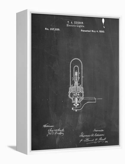 Thomas Edison Light Bulb Patent-null-Framed Stretched Canvas