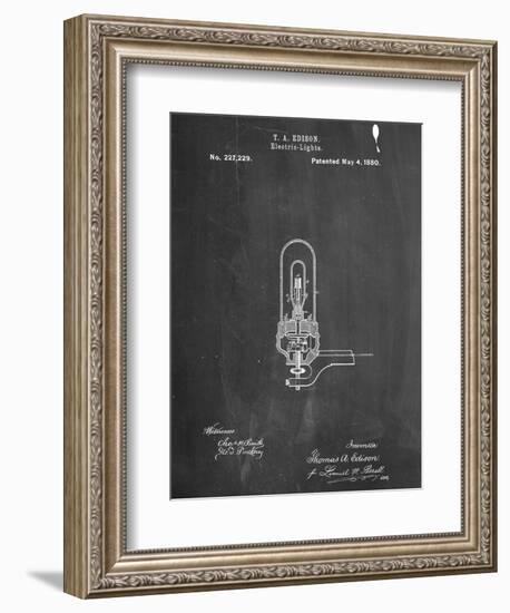 Thomas Edison Light Bulb Patent-null-Framed Art Print