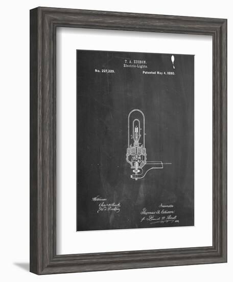 Thomas Edison Light Bulb Patent-null-Framed Art Print