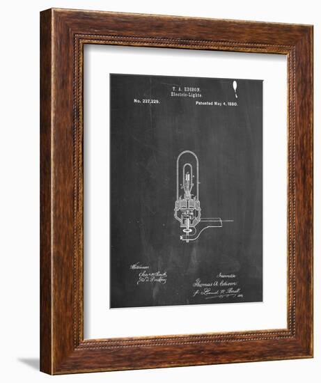 Thomas Edison Light Bulb Patent-null-Framed Art Print