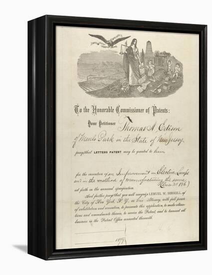 Thomas Edison's Patent Application-null-Framed Premier Image Canvas