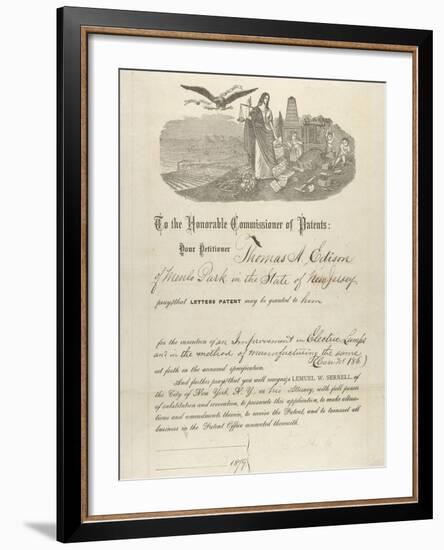 Thomas Edison's Patent Application-null-Framed Photographic Print