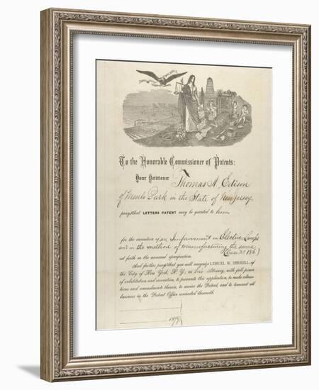 Thomas Edison's Patent Application-null-Framed Photographic Print