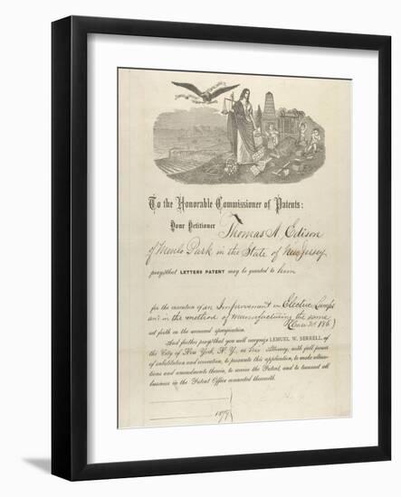 Thomas Edison's Patent Application-null-Framed Photographic Print