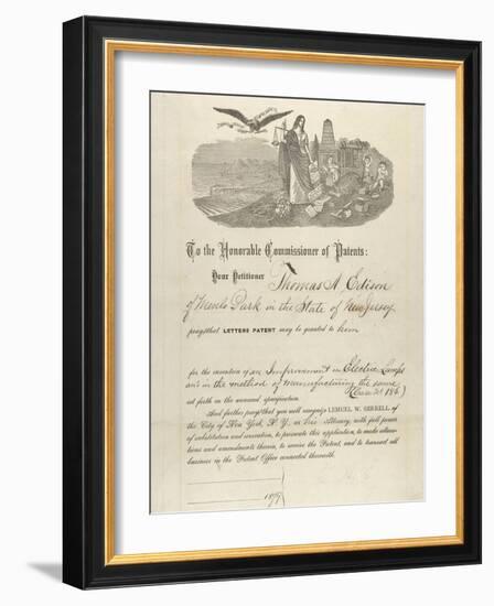 Thomas Edison's Patent Application-null-Framed Photographic Print