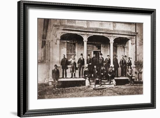 Thomas Edison with Engineers and Technicians of His Menlo Mark Workshop, 1880s-null-Framed Photo