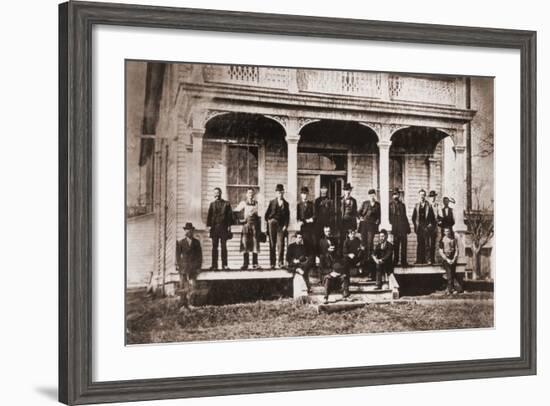 Thomas Edison with Engineers and Technicians of His Menlo Mark Workshop, 1880s-null-Framed Photo